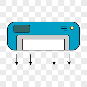 空调手绘生活用品家电蓝色空调图片