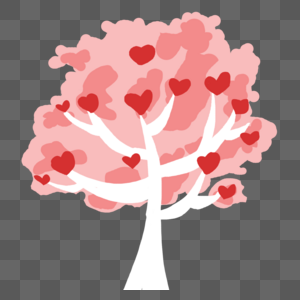 粉色爱心树图片
