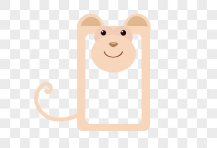 AI矢量图卡通可爱动物边框粉色小老鼠边框图片
