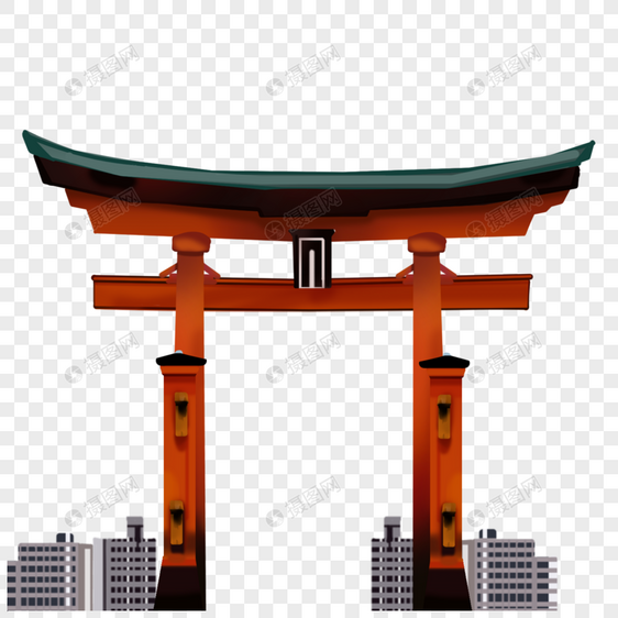 日本地标建筑宫岛图片