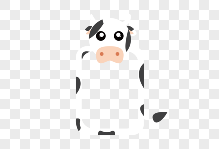 AI矢量图卡通可爱动物边框黑白奶牛边框图片