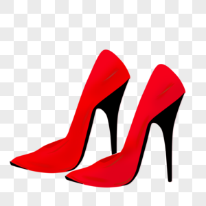 红色高跟鞋卡通红色鞋子高清图片