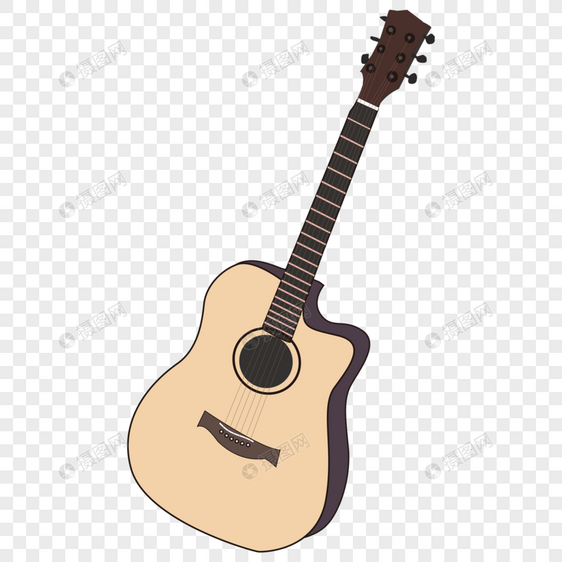 卡通手绘乐器吉他图片