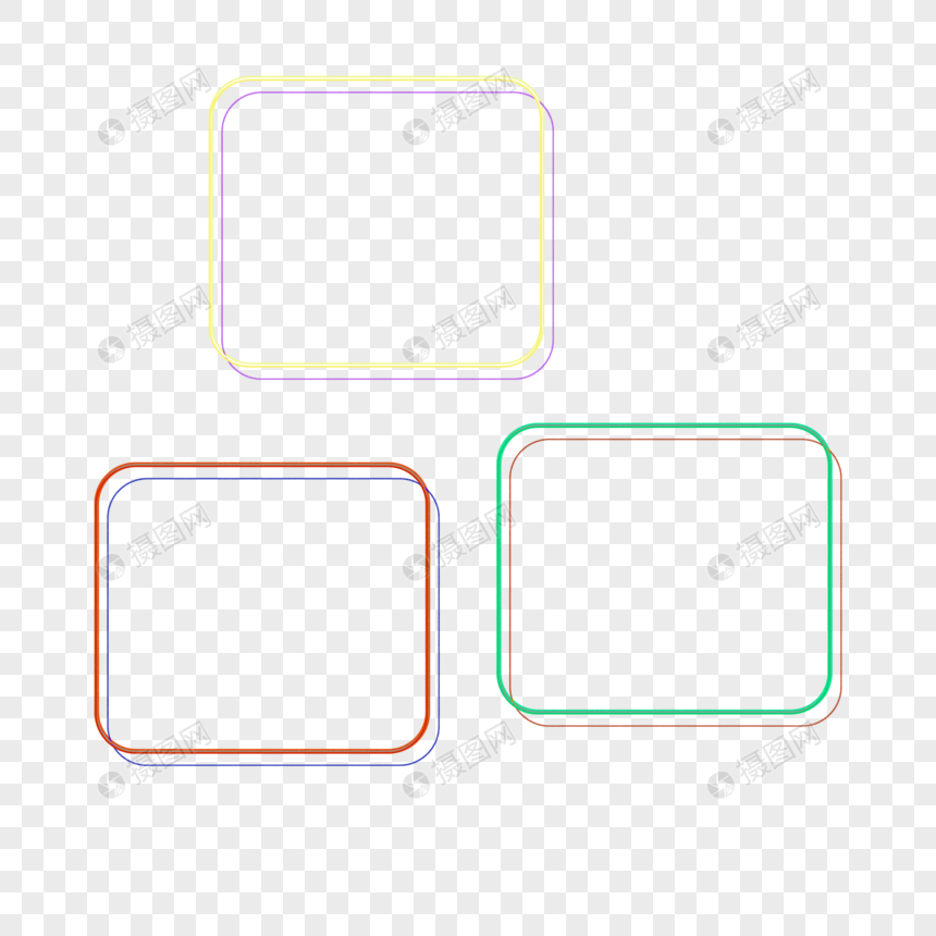 双层霓虹效果几何边框图片