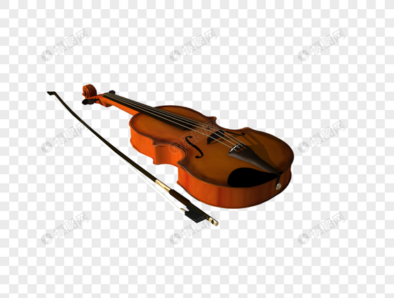 立体小提琴创意插图图片