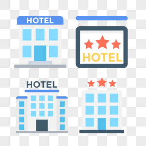 建筑物旅馆图标免抠矢量插画素材高清图片
