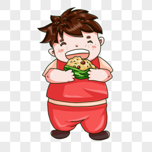 吃粽子的男孩图片