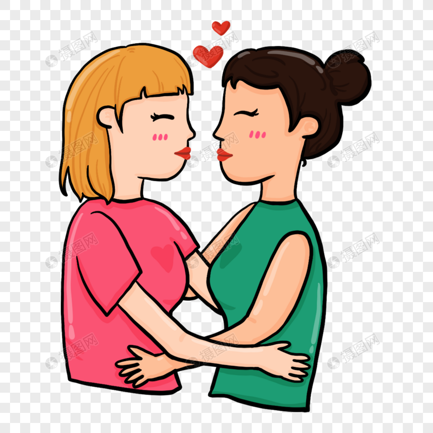同性日拥抱亲亲的女生