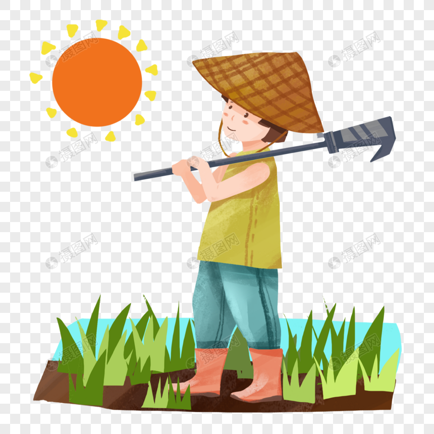 扛着锄头的农民