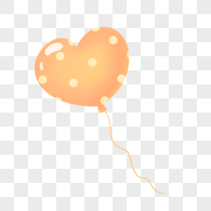黄色波点六一儿童节爱心气球高清图片