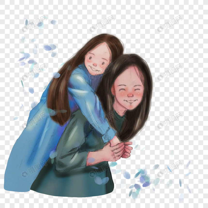 背着孩子的妈妈
