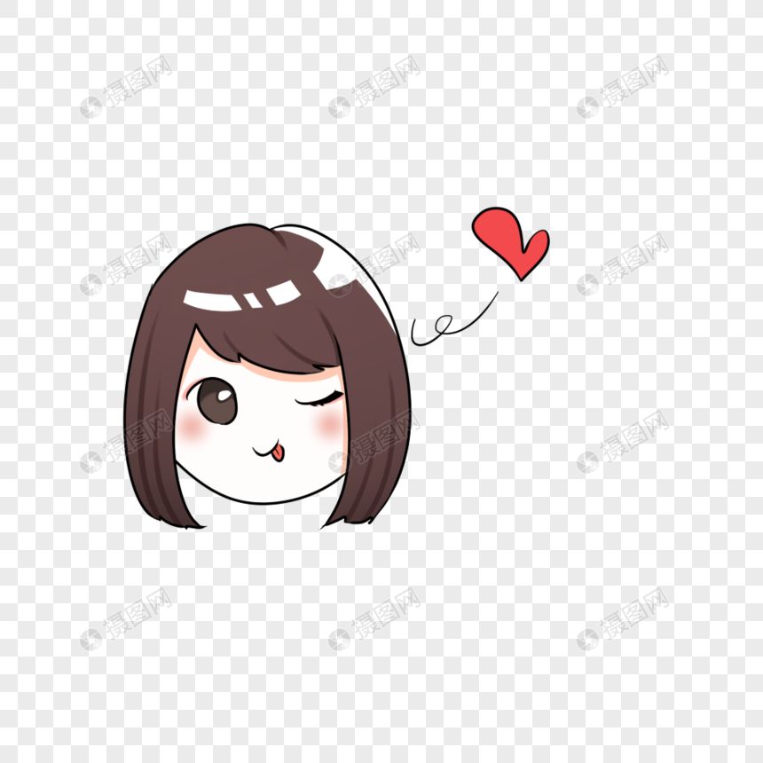 抛媚眼卡通少女