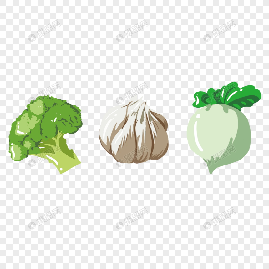 大蒜花椰菜元素图片