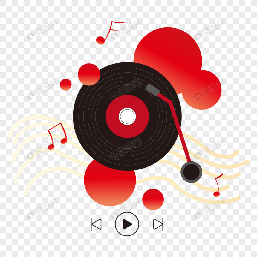 免抠元素 手绘/卡通元素 卡通唱片.ai 860_860