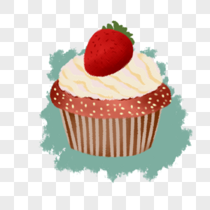 卡通手绘美味甜品草莓蛋糕图片