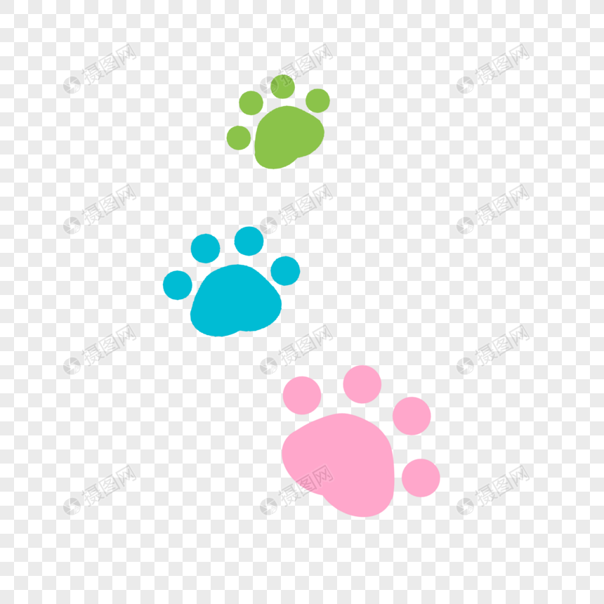 手绘/卡通元素 手绘猫爪脚印.