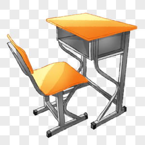 单人课桌椅子图片