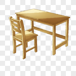 木头课桌椅子图片