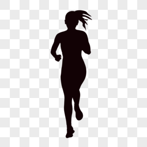 跑步剪影女性剪影素材高清图片