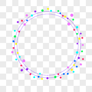 彩色圆点装饰边框图片