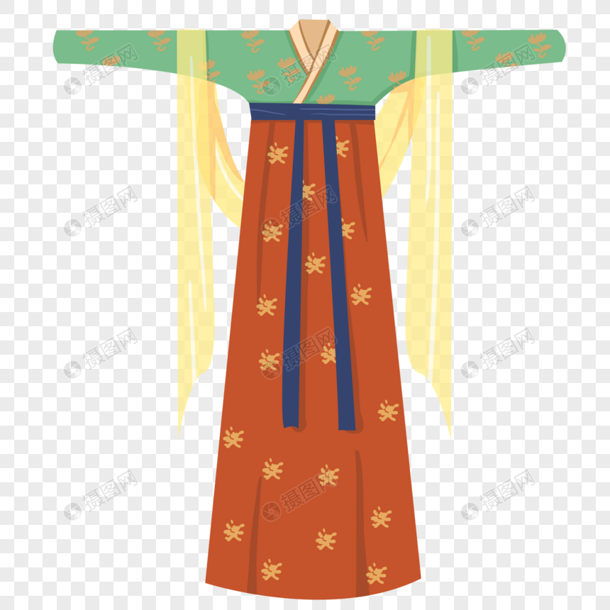 手绘卡通宋朝服饰