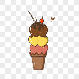 手绘卡通巧克力冰淇淋图片