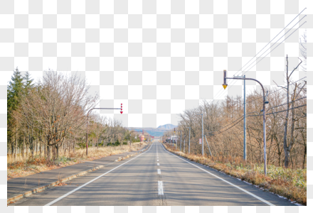 日本北海道阿寒摩周国立公园道路图片