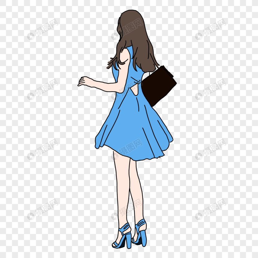 背包转身的女孩