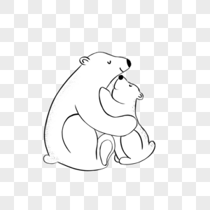 北极熊卡通形象保护海洋高清图片素材