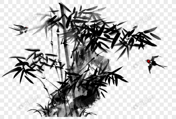 中国风水墨写意国画竹子图片