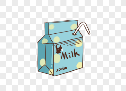 蓝色的纸盒牛奶高清图片