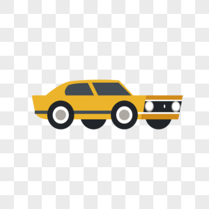 黄色汽车素材车撞击高清图片