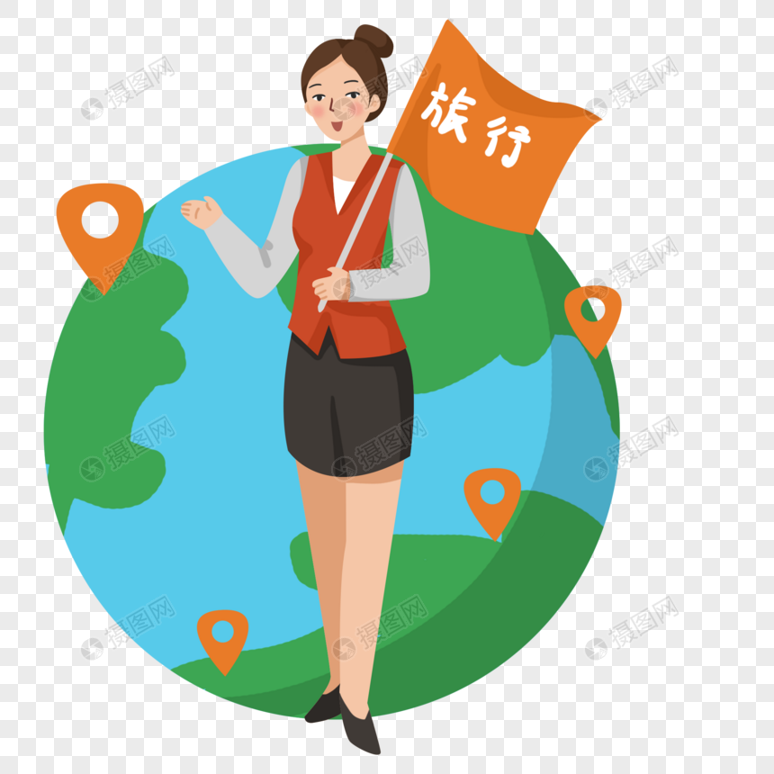 旅行社的导游小姐元素素材下载-正版素材401287433-摄