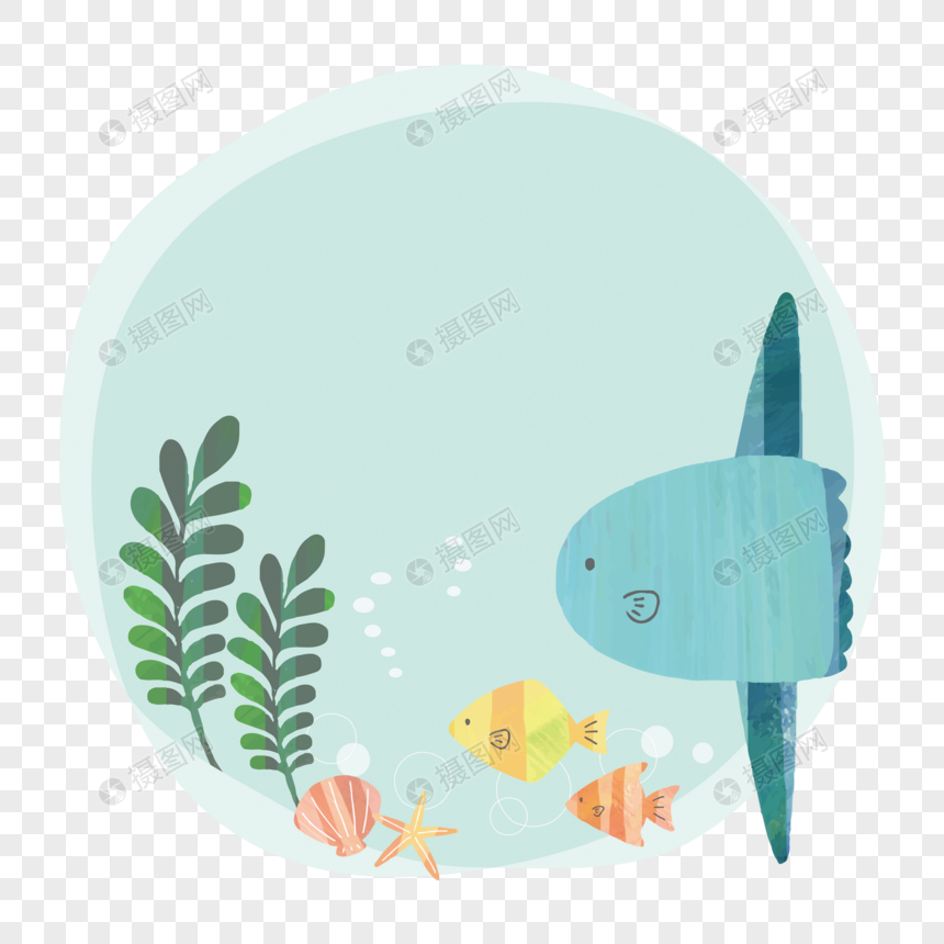 小鱼边框图片