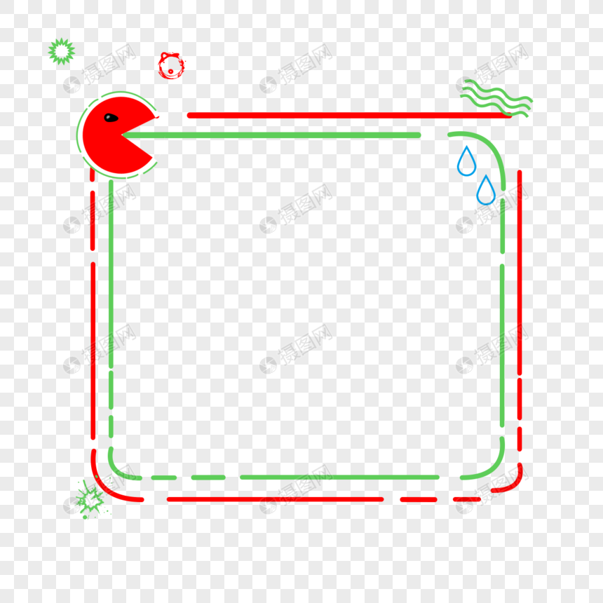 夏日西瓜边框图片