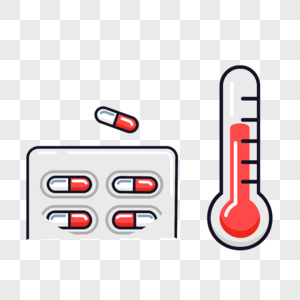 体温计药物图标免抠矢量插画素材图片