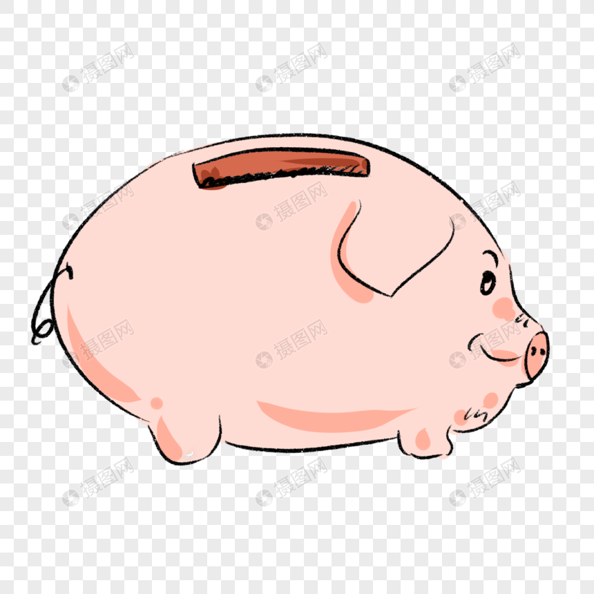 手绘卡通小猪存钱罐漫画图片