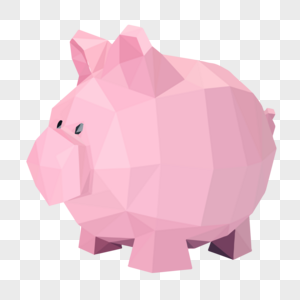 晶状粉色小猪存钱罐侧面卡通-01图片