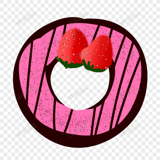 草莓味甜甜圈图片
