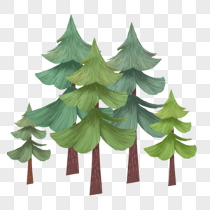 绿色的小树林森林高清图片素材