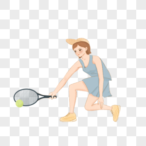 打网球的少女图片