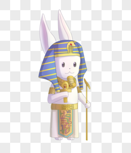 法老王兔子古埃及国王高清图片素材