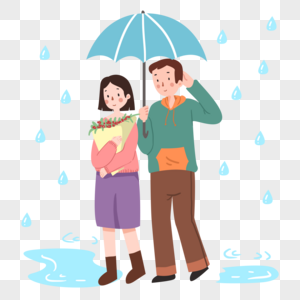 撑伞的情侣图片