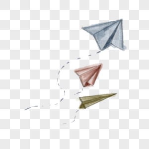 水墨风记忆中的纸飞机图片