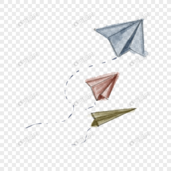 水墨风记忆中的纸飞机图片