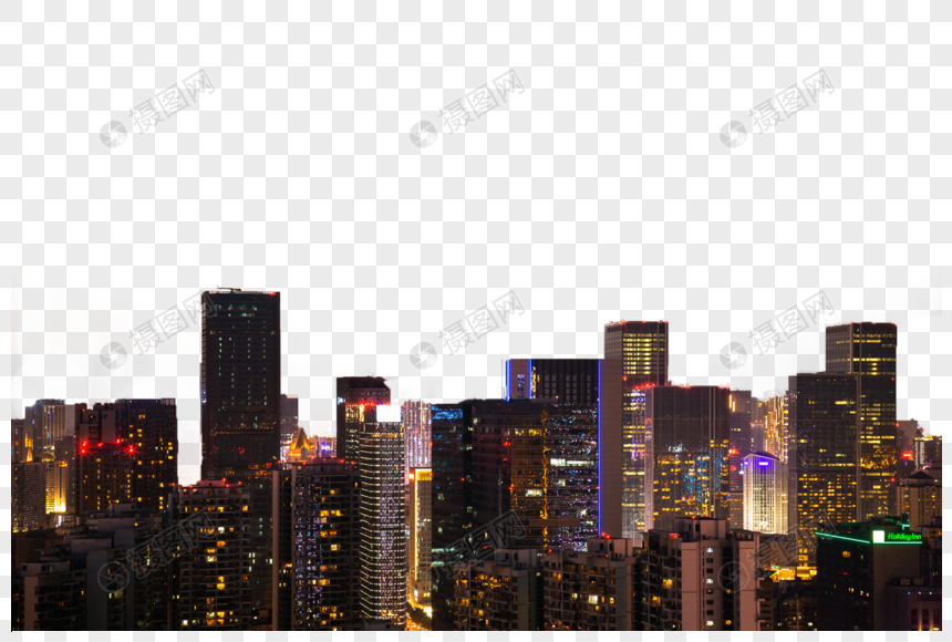 成都市市中心夜景图片