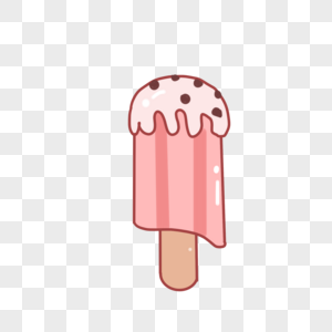 夏日粉色可爱雪糕冰糕卡通手绘高清图片
