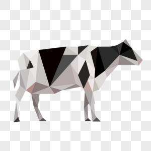 晶状奶牛侧面卡通图片