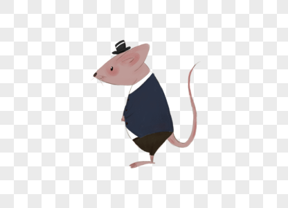善良可爱礼貌的迎宾绅士小老鼠图片
