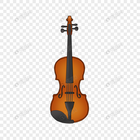 手绘小提琴正面矢量免抠素材图片